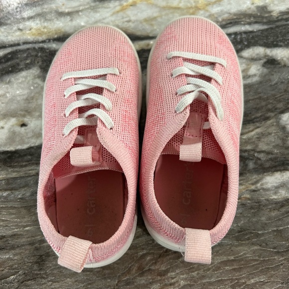 Carter’s Pink cloth/linen slip on shoes-Size 9 Toddler - Picture 4 of 5